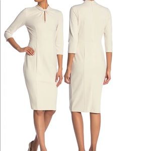 DONNA MORGAN cream sheath knee length dress